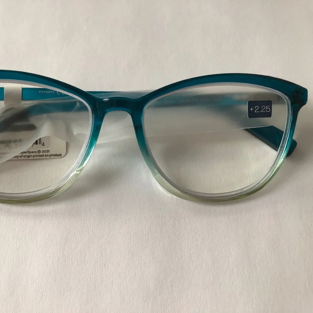NEW from Anthropologie Teal Wren Blue Light Filtering‎ Glasses +2.25